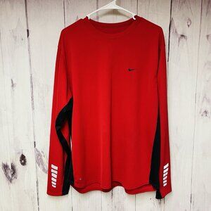 Nike Mens Size XL Long Sleeve Shirt Red Black